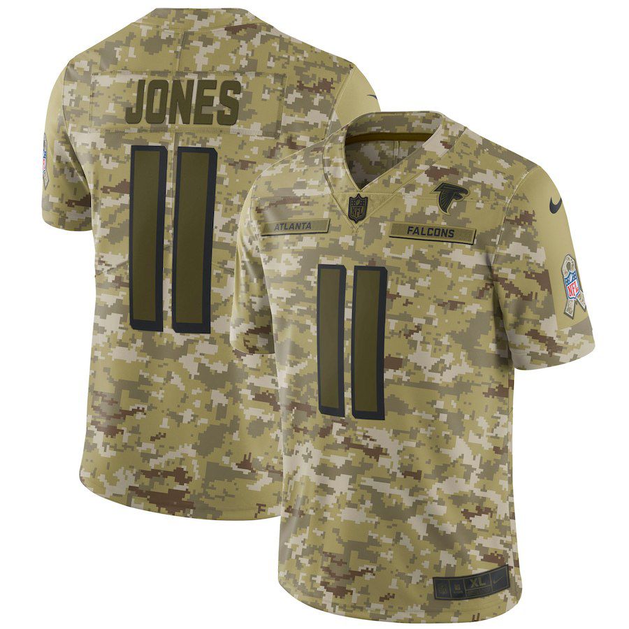 Men Atlanta Falcons #11 Jones Nike Camo Salute to Service Retired Player Limited NFL Jerseys->los angeles rams->NFL Jersey